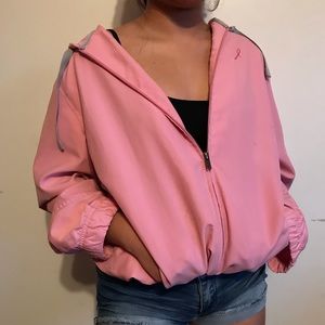 ✨Reebok pink breast cancer awareness windbreaker💕